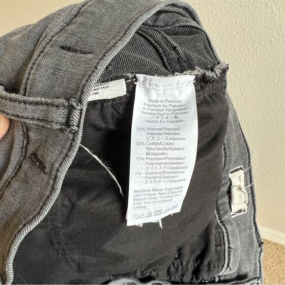 Madewell Gray 10" High Rise Fray Raw Hem Stretch Skinny Jeans 26 - Picture 4 of 8